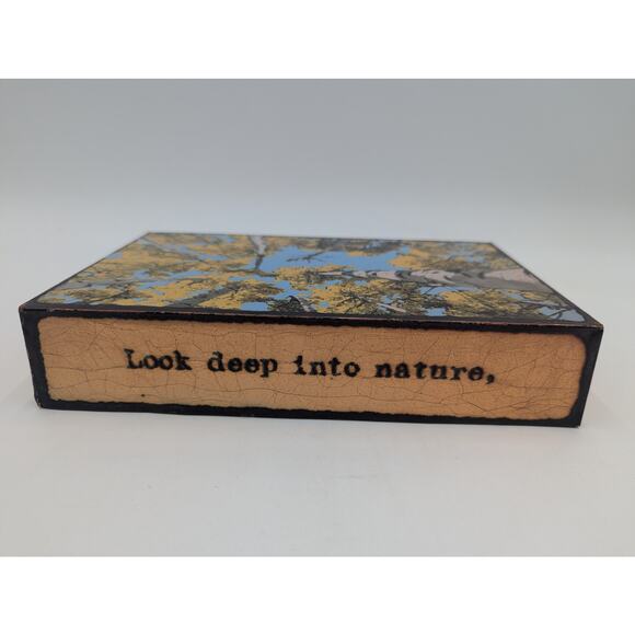 Houston Llew Spiritile Glass On Copper No. 208 Depth Perception Albert Einstein - Picture 3 of 6